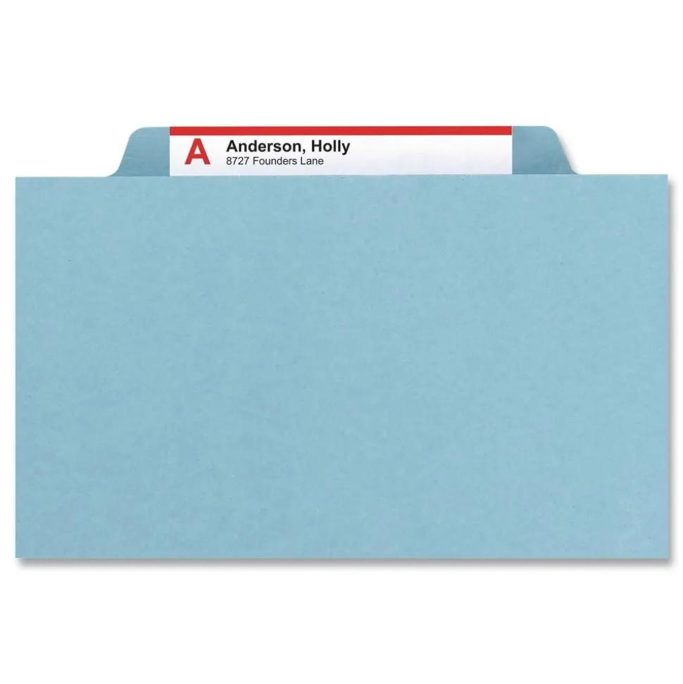 Smead 6-Section Pressboard Top Tab Classification Folders with 6 SafeSHIELD Fasteners - Letter Size/Assorted (10/Box)