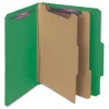 Smead 6-Section Pressboard Top Tab Classification Folders with 6 SafeSHIELD Fasteners - Letter Size/Green (10/Box)