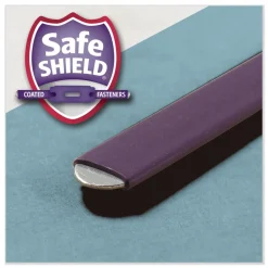 Smead 6-Section Pressboard Top Tab Classification Folders with 6 SafeSHIELD Fasteners - Letter Size/Blue (10/Box)