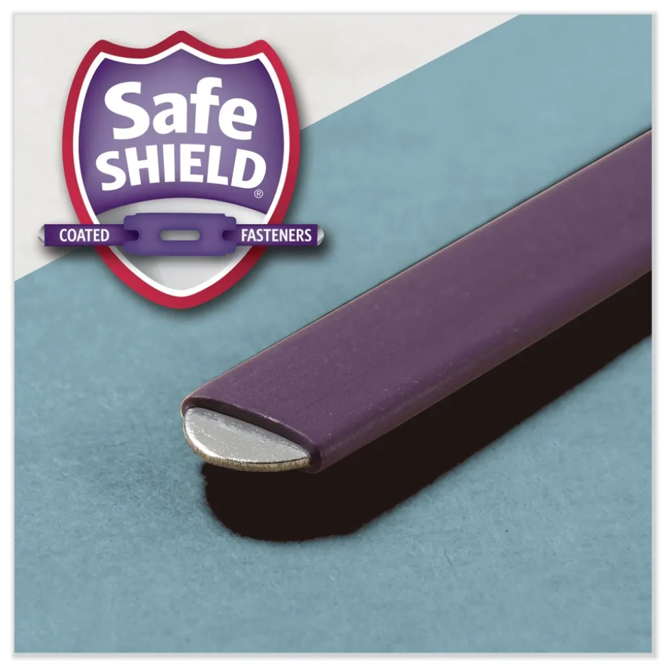 Smead 6-Section Pressboard Top Tab Classification Folders with 6 SafeSHIELD Fasteners - Letter Size/Blue (10/Box)