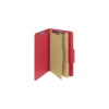 Smead Six SafeSHIELD Fasteners 2 Dividers Legal Size Six-Section Pressboard Top Tab Classification Folders - Bright Red (10/Box)