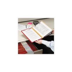 Smead Six SafeSHIELD Fasteners 2 Dividers Legal Size Six-Section Pressboard Top Tab Classification Folders - Bright Red (10/Box)