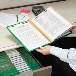 Smead Six SafeSHIELD Fasteners 2 Dividers Legal Size Six-Section Pressboard Top Tab Classification Folders - Green (10/Box)