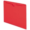 Smead Straight Tab Colored File Jackets with Reinforced Double-Ply Tab - Letter, Red (100/Box)