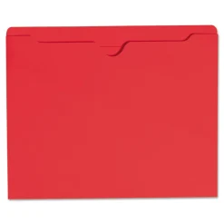 Smead Straight Tab Colored File Jackets with Reinforced Double-Ply Tab - Letter, Red (100/Box)