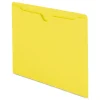 Smead Straight Tab Colored File Jackets with Reinforced Double-Ply Tab - Letter, Yellow (100/Box)