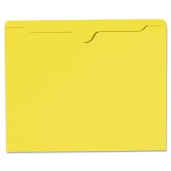 Smead Straight Tab Colored File Jackets with Reinforced Double-Ply Tab - Letter, Yellow (100/Box)
