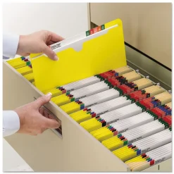 Smead Straight Tab Colored File Jackets with Reinforced Double-Ply Tab - Letter, Yellow (100/Box)