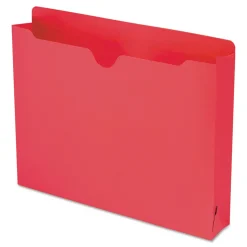 Smead Straight Tab Letter Size Colored File Jackets with Reinforced Double-Ply Tab - Red (50/Box)