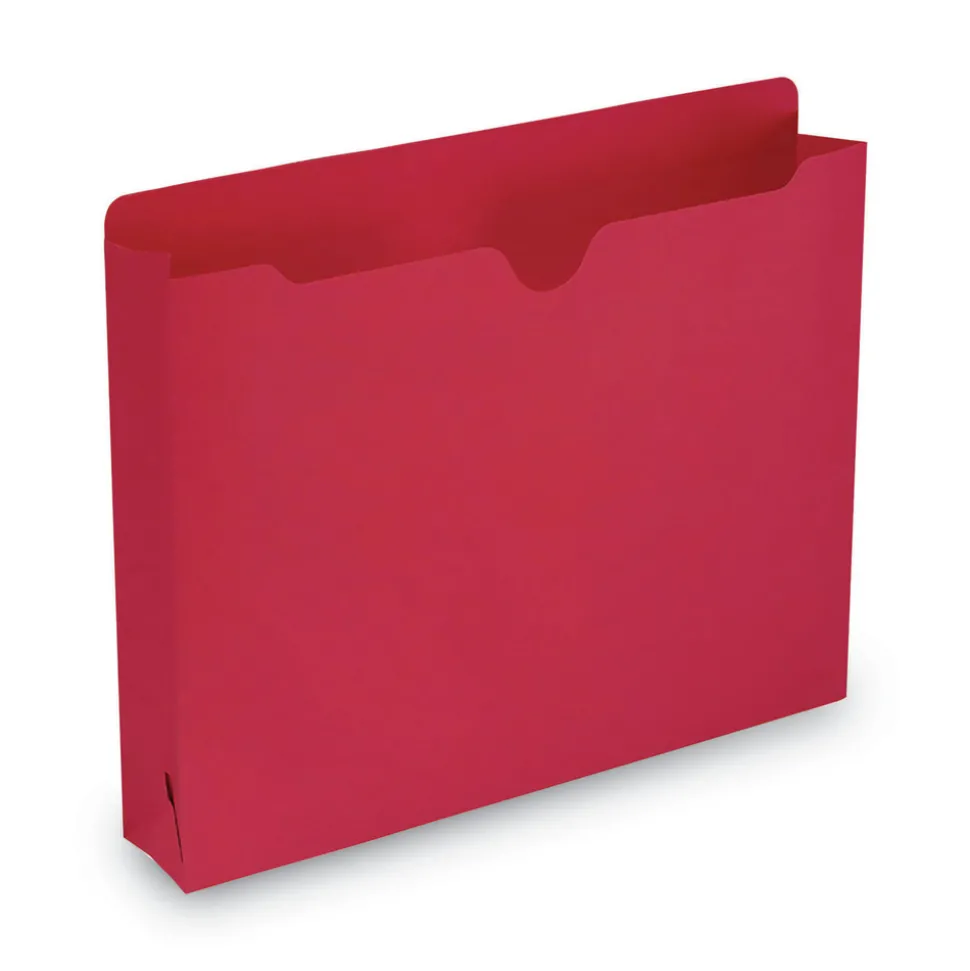 Smead Straight Tab Letter Size Colored File Jackets with Reinforced Double-Ply Tab - Red (50/Box)
