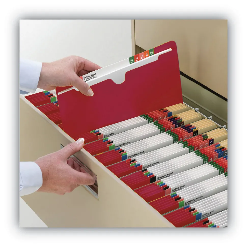 Smead Straight Tab Letter Size Colored File Jackets with Reinforced Double-Ply Tab - Red (50/Box)