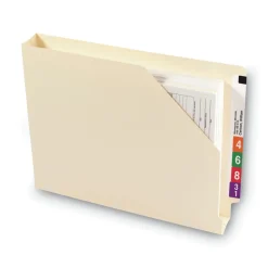 Smead Straight Tab Letter Size 14-pt End Tab Jackets with Reinforced Tabs - Manila (50/Box)