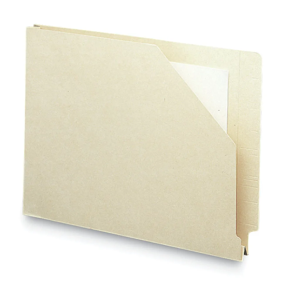 Smead Straight Tab Letter Size 14-pt End Tab Jackets with Reinforced Tabs - Manila (50/Box)