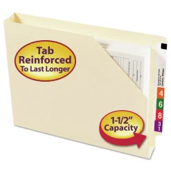 Smead Straight Tab Letter Size 14-pt End Tab Jackets with Reinforced Tabs - Manila (50/Box)