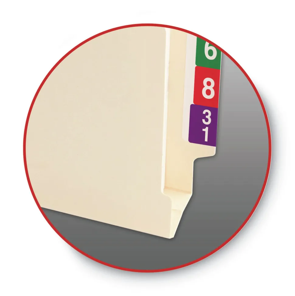 Smead Straight Tab Letter Size 14-pt End Tab Jackets with Reinforced Tabs - Manila (50/Box)