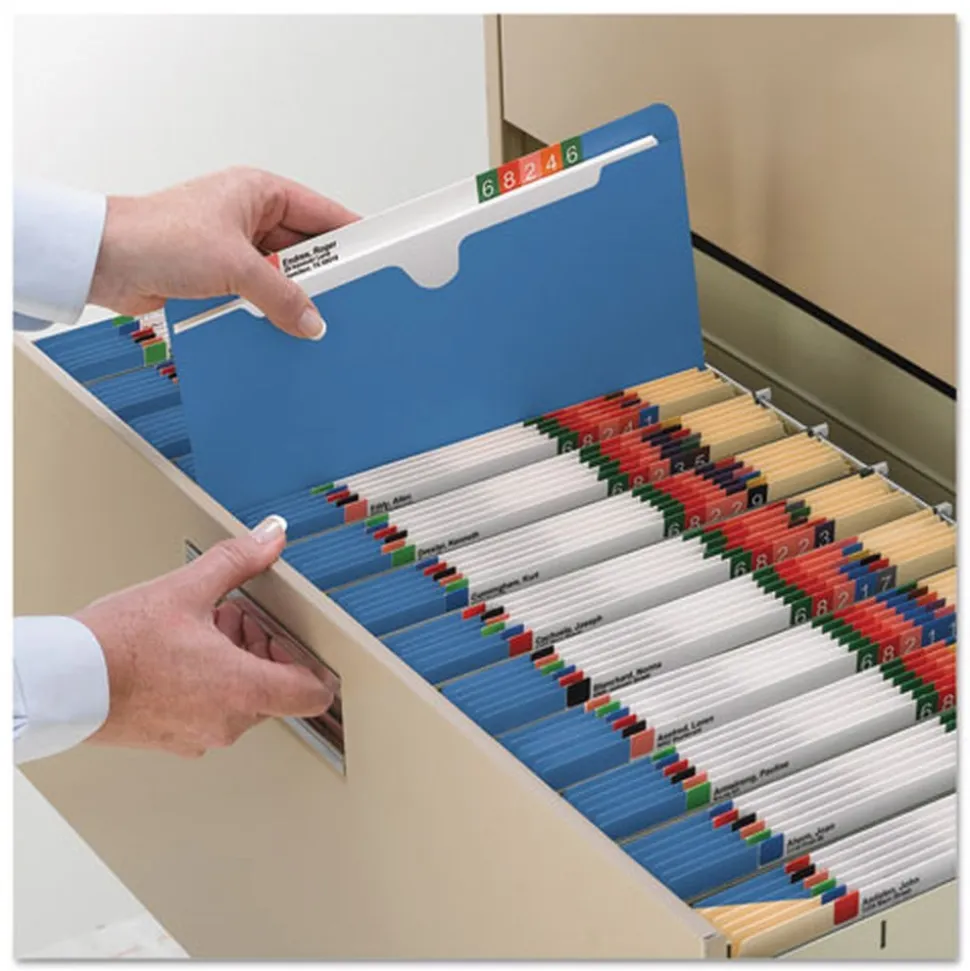 Smead Straight Tab Letter Size Colored File Jackets with Reinforced Double-Ply Tab - Blue (50/Box)