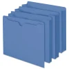 Smead Straight Tab Letter Size Colored File Jackets with Reinforced Double-Ply Tab - Blue (100/Box)