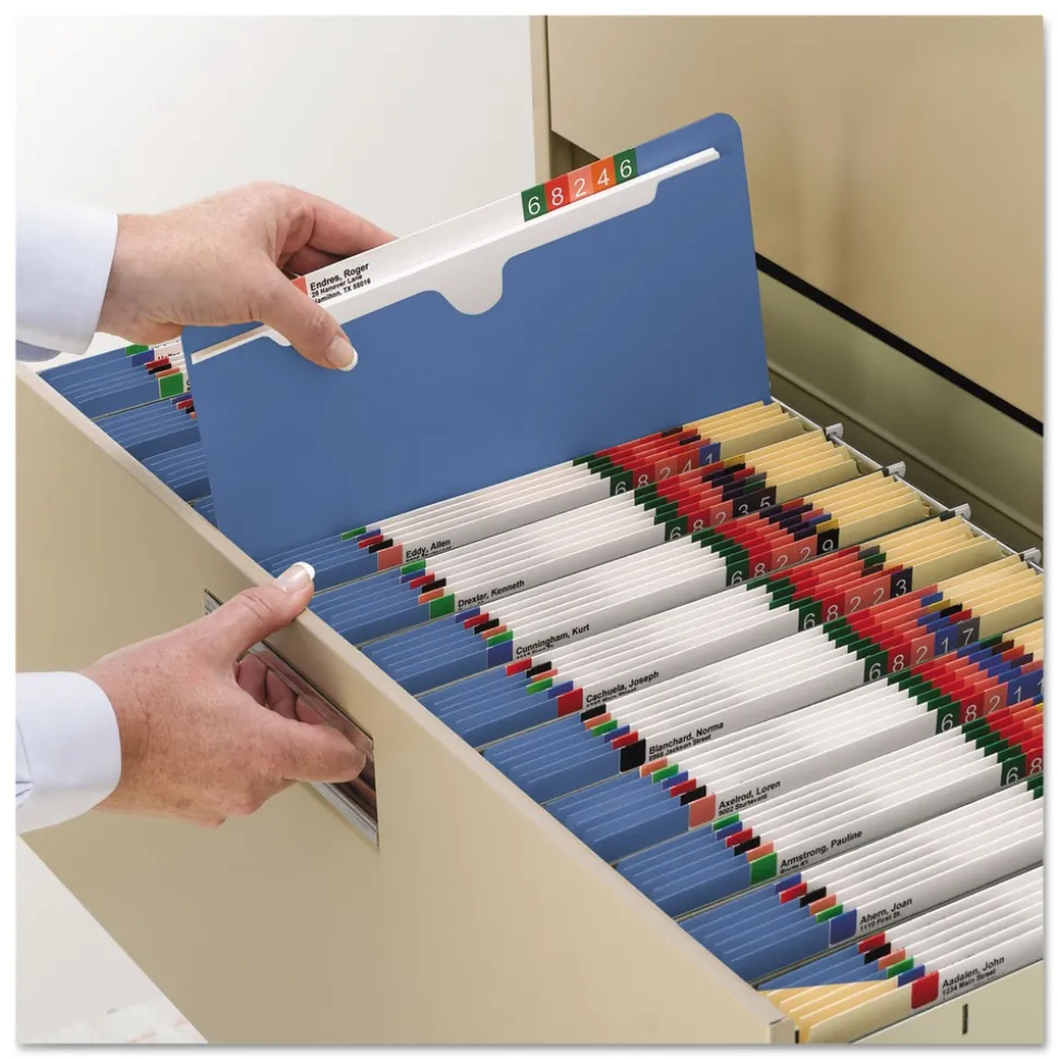 Smead Straight Tab Letter Size Colored File Jackets with Reinforced Double-Ply Tab - Blue (100/Box)