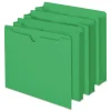 Smead Straight Tab Letter Size Colored File Jackets with Reinforced Double-Ply Tab - Green (100/Box)