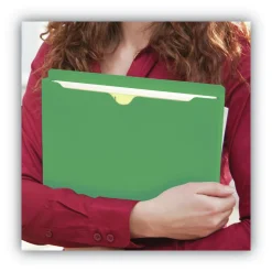 Smead Straight Tab Letter Size Colored File Jackets with Reinforced Double-Ply Tab - Green (50/Box)