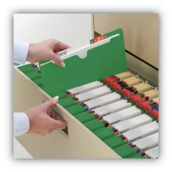 Smead Straight Tab Letter Size Colored File Jackets with Reinforced Double-Ply Tab - Green (50/Box)