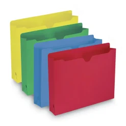 Smead Straight Tab Letter Size Colored File Jackets with Reinforced Double-Ply Tab - Assorted Colors (50/Box)