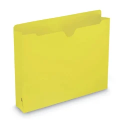 Smead Straight Tab Letter Size Colored File Jackets with Reinforced Double-Ply Tab - Yellow (50/Box)