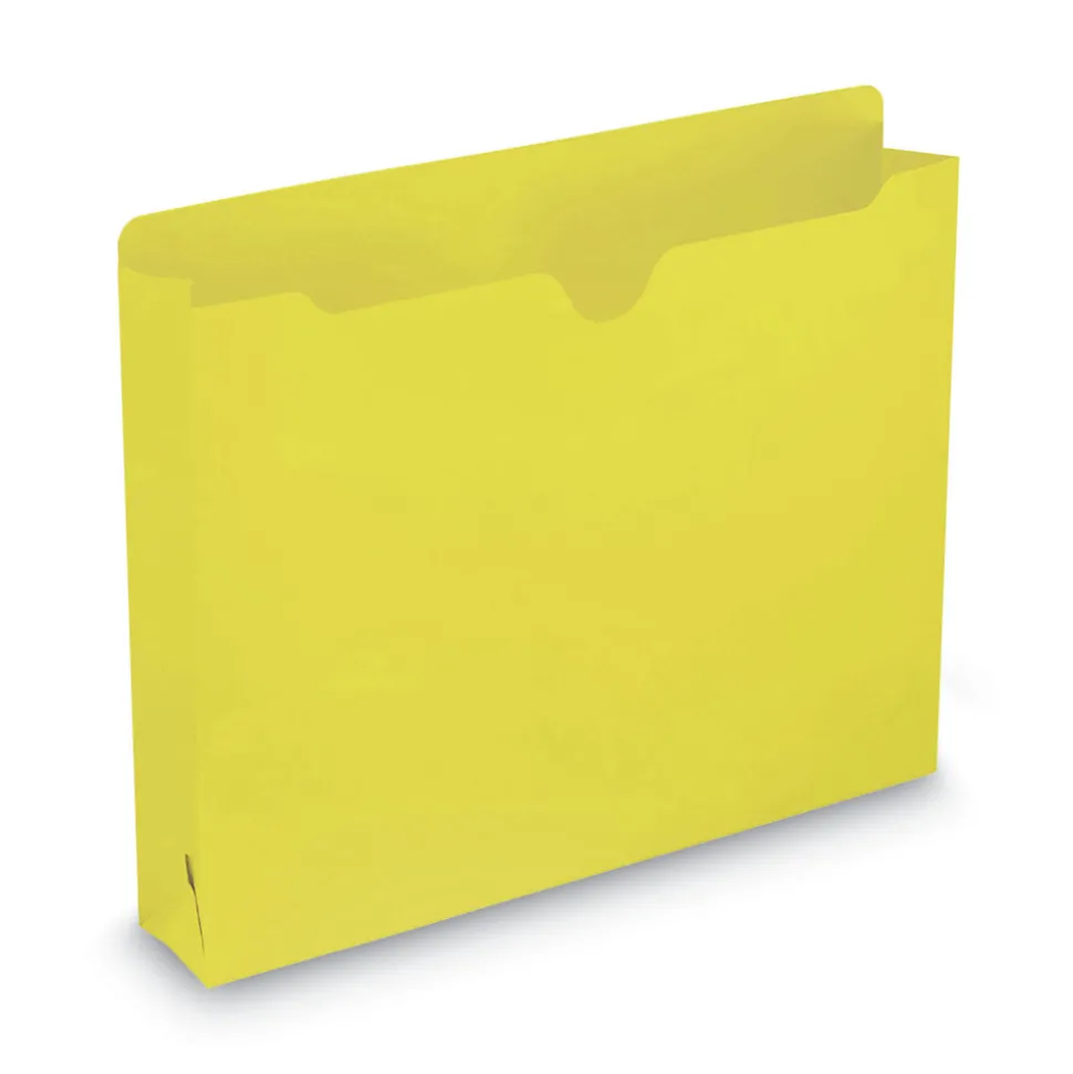 Smead Straight Tab Letter Size Colored File Jackets with Reinforced Double-Ply Tab - Yellow (50/Box)