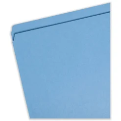 Smead Straight Tabs Legal Size 0.75 in. Expansion Reinforced Top Tab Colored File Folders - Blue (100/Box)