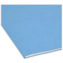 Smead Straight Tabs Legal Size 0.75 in. Expansion Reinforced Top Tab Colored File Folders - Blue (100/Box)
