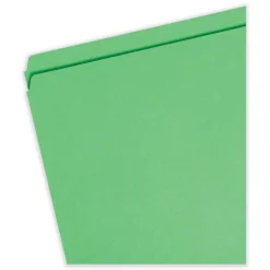 Smead Straight Tabs Legal Size 0.75 in. Expansion Reinforced Top Tab Colored File Folders - Green (100/Box)