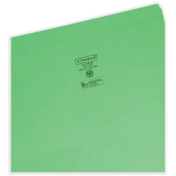 Smead Straight Tabs Legal Size 0.75 in. Expansion Reinforced Top Tab Colored File Folders - Green (100/Box)