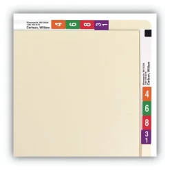 Smead Straight Tabs Letter Size 0.75 in. Expansion Heavyweight End Tab Conversion File Folders - Manila (100/Box)