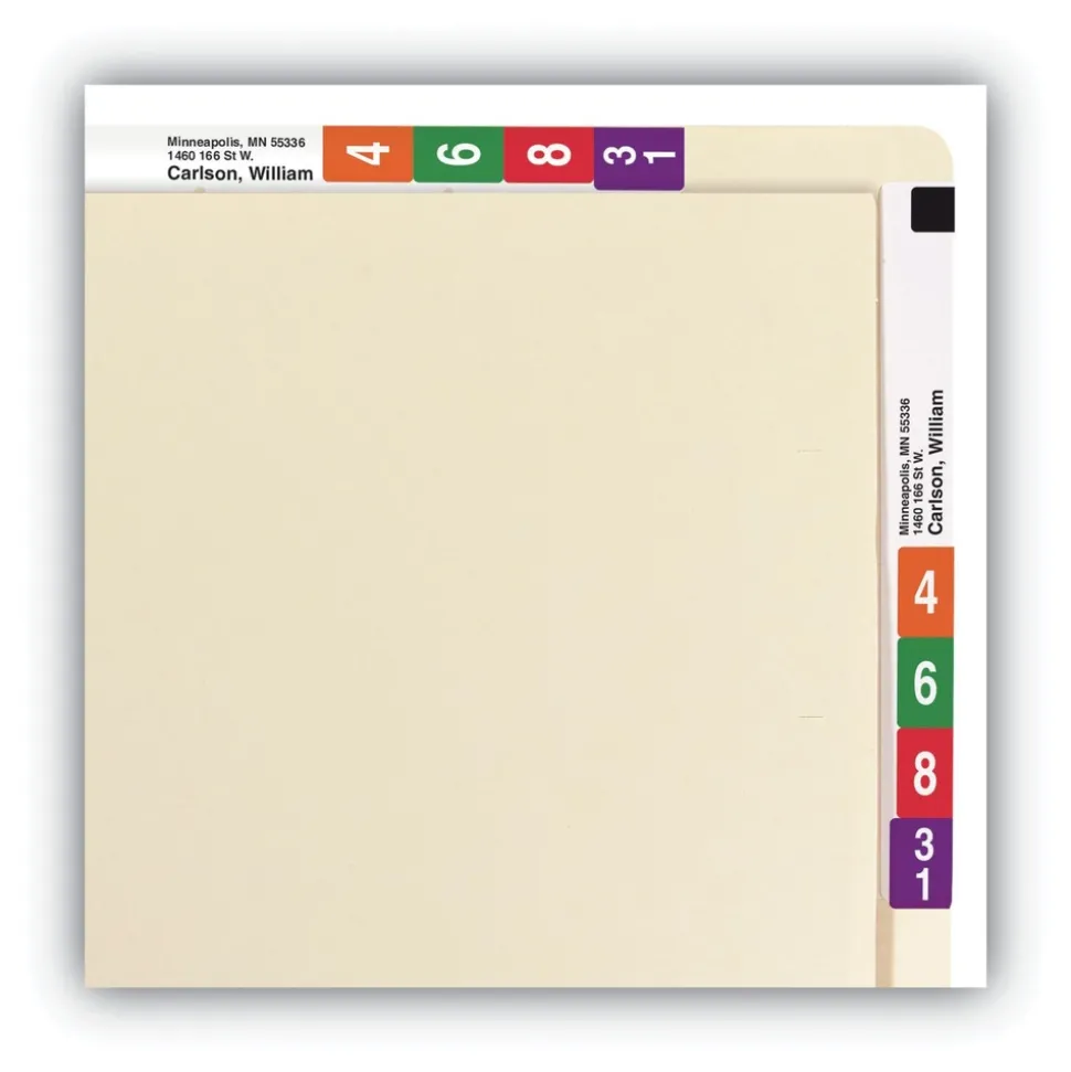 Smead Straight Tabs Letter Size 0.75 in. Expansion Heavyweight End Tab Conversion File Folders - Manila (100/Box)