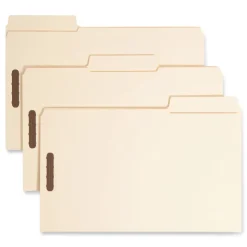 Smead SuperTab 0.75 in. Expansion Reinforced Guide Height Fastener Folders - Manila/Legal Size (50/Box)