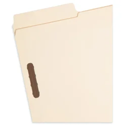 Smead SuperTab 0.75 in. Expansion Reinforced Guide Height Fastener Folders - Manila/Legal Size (50/Box)