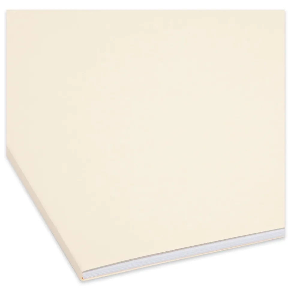 Smead SuperTab 0.75 in. Expansion Reinforced Guide Height Fastener Folders - Manila/Legal Size (50/Box)