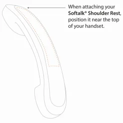 Softalk 2.63 in. x 7.5 in. x 2.25 in. Standard Telephone Shoulder Rest - Pearl Gray