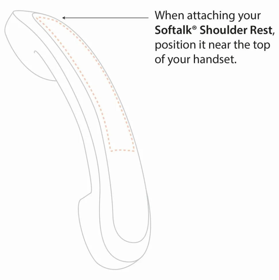 Softalk 2.63 in. x 7.5 in. x 2.25 in. Standard Telephone Shoulder Rest - Pearl Gray