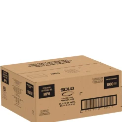 SOLO 6 in. Diameter ProPlanet Seal Compostable Paper Dinnerware Plate - White (1000/Carton)