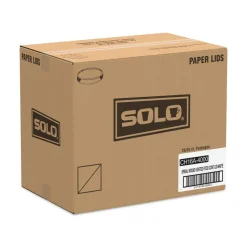 SOLO 3.9 in. Diameter x 0.9 in. h Vented Paper Lids for Food Containers, For 16 oz Containers - White (25/Bag, 20 Bags/Carton)