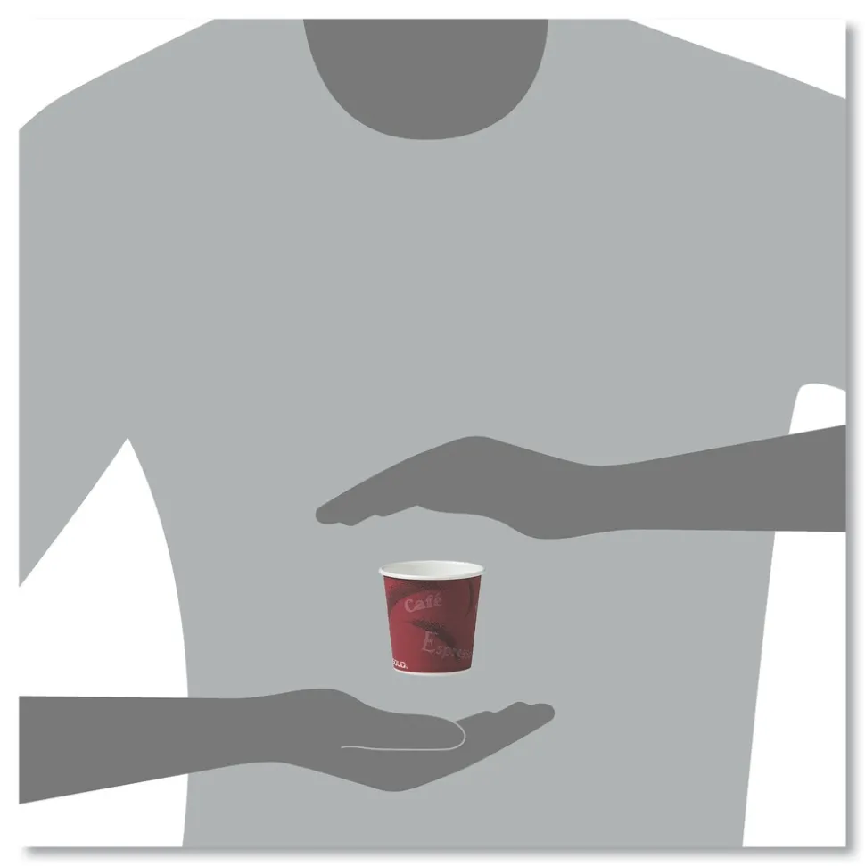 SOLO 4 oz. Bistro Design Single-Sided Poly Paper Hot Cups (50/Pack, 20 Pack/Carton)