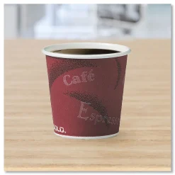 SOLO 4 oz. Bistro Design Single-Sided Poly Paper Hot Cups (50/Pack, 20 Pack/Carton)