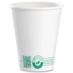 SOLO 8 oz Compostable Paper Hot Cups - White/Green (20/Carton)