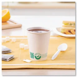 SOLO 8 oz Compostable Paper Hot Cups - White/Green (20/Carton)