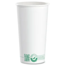 SOLO 20 oz Compostable Paper Hot Cups - White/Green (600/Carton)
