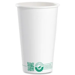 SOLO 16 oz Compostable Paper Hot Cups - White/Green (1000/Carton)