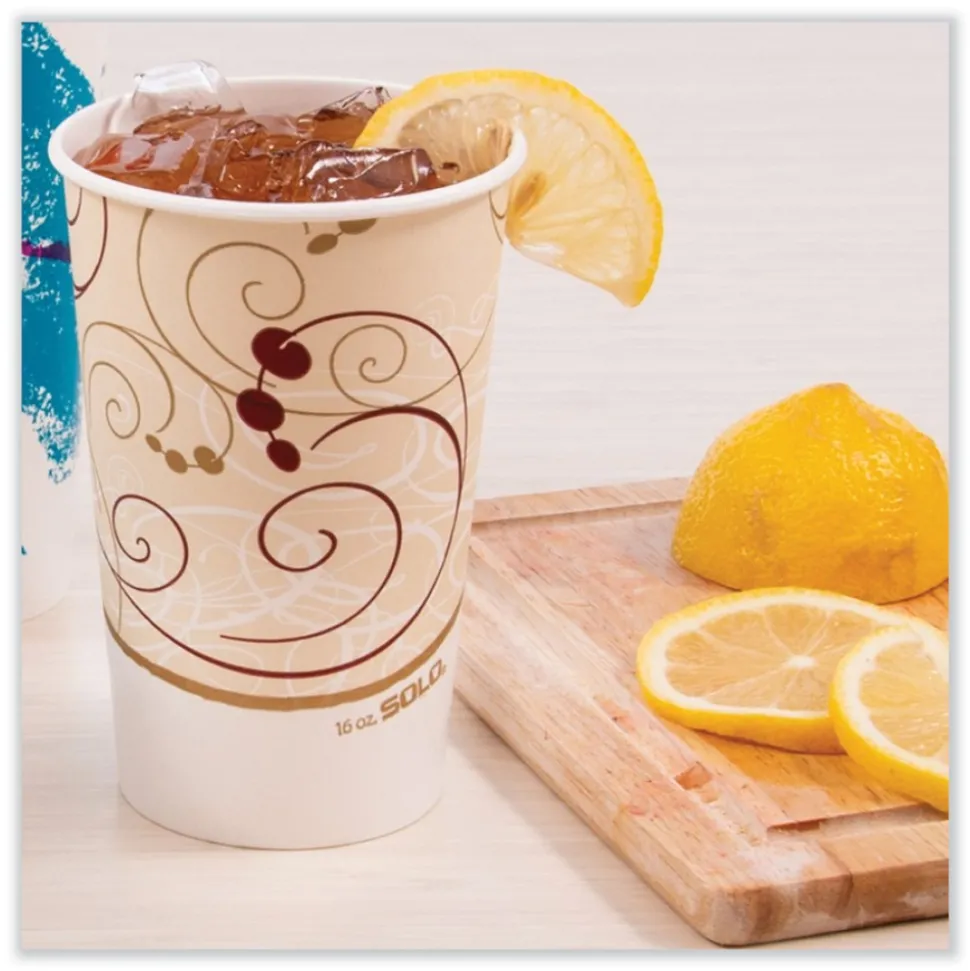 SOLO 16 oz. Double Sided Poly Paper Cold Cups - Symphony Design (1000/Carton)