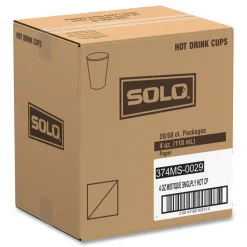 SOLO 4 oz. Mistique Design Single Sided Poly Paper Hot Cups (1000/Carton)