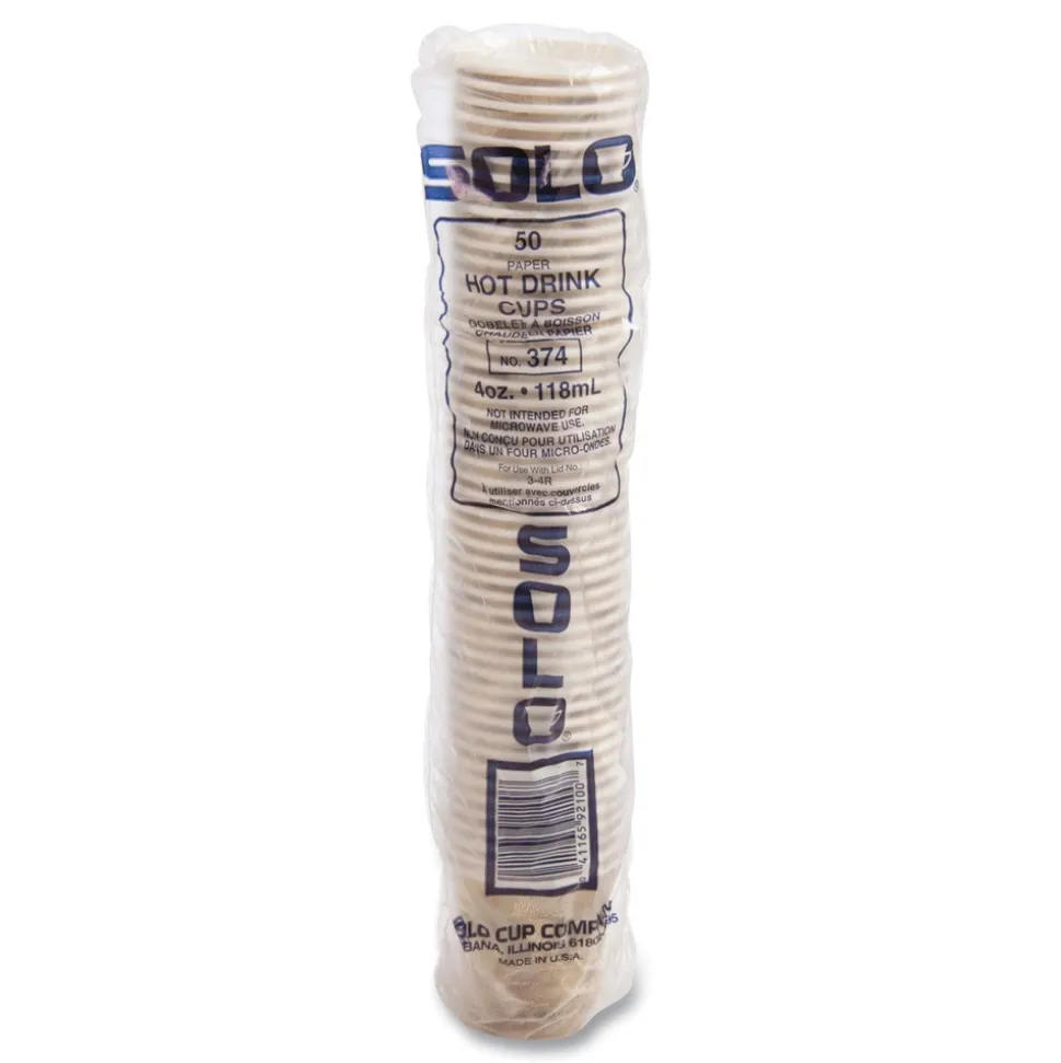 SOLO 4 oz. Mistique Design Single Sided Poly Paper Hot Cups (1000/Carton)